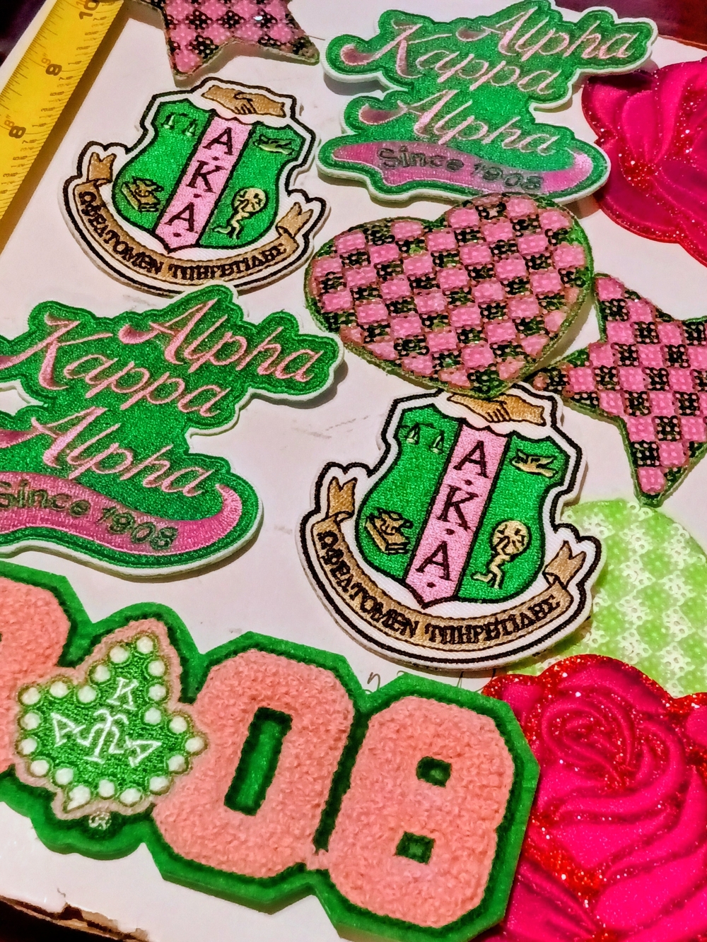 Alpha Kappa Alpha Embroidered Patch ( Iron On ) Lot